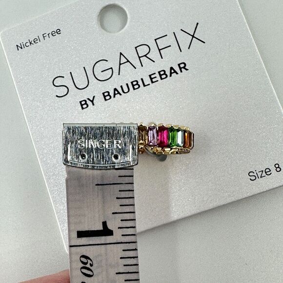 Sugarfix By Baublebar Ring Size 8 Multicolor Rainbow Colorful Rhinestones - Picture 6 of 6